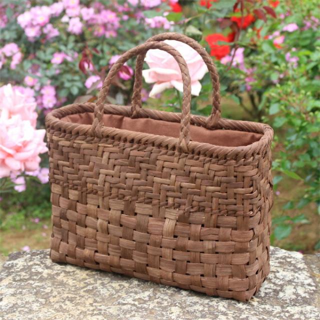 Lサイズ 山葡萄 籠 かご バック 網代編・やまぶどう籠 一番皮 Lサイズ 山葡萄 籠 かご バック 網代編・やまぶどう籠 一番皮