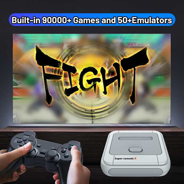 KINHANK ゲームボックス スーパーコンソール X レトロビデオゲームコンソールサポート 90000 ゲーム 50 エミュレータ PS1/PSP/MAME/DC コントローラ付きの通販は