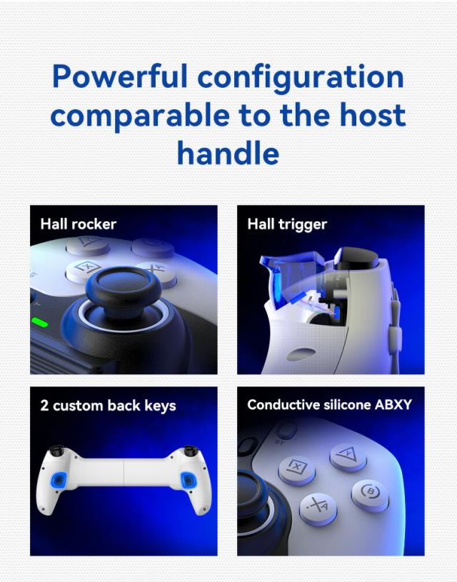 D9 伸縮式ゲームコントローラー RGB ライト 携帯電話ゲームパッド ターボ/6 軸ジャイロ/振動機能付き Android iOS PS3 PS4 Switch PC 対応_1