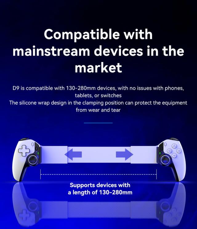 D9 伸縮式ゲームコントローラー RGB ライト 携帯電話ゲームパッド ターボ/6 軸ジャイロ/振動機能付き Android iOS PS3 PS4 Switch PC 対応_11