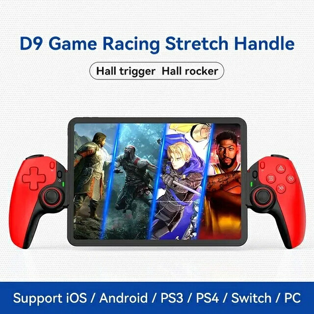 D9 伸縮式ゲームコントローラー RGB ライト 携帯電話ゲームパッド ターボ/6 軸ジャイロ/振動機能付き Android iOS PS3 PS4 Switch PC 対応_17