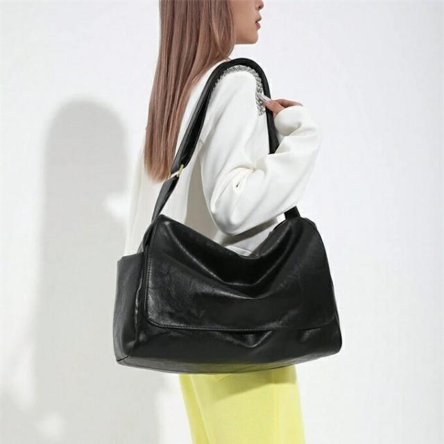 レトロPUレザー クロスボディバッグ、大容量ショルダーバッグ、無地トートバッグ(レディース)、オフィスやビジネスカジュアルに最適、オフィス、ビジネス、仕事用の通販は 5,799円