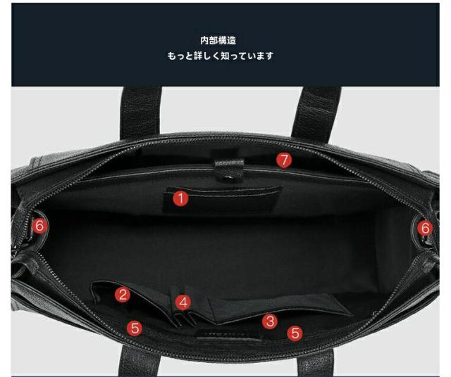 本革メンズハンドバッグ 牛革ビジネスバッグ 大容量 手作り通勤用書類カバン 手提げ斜め掛けバッグ ギフト プレゼント 記念日 お祝い プチギフト_11