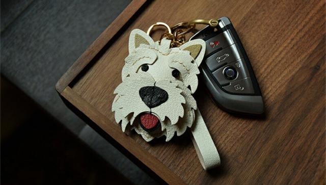 ウエスティ モチーフ キーホルダー  バッグチャーム  アクセサリー  革小物 キーリング キーイング 車の鍵  チャーム ストラップ  ギフト プレゼント 記念日  お祝い プチギフト 男女兼用 ハンドメイド  天然レザー 手作り_6