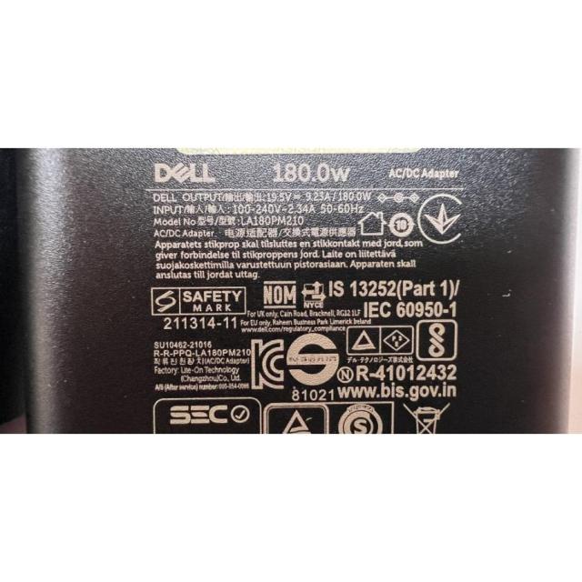 純正 Dell Inspiron All-in-One 7777 7775 5477 5475 GaNウルトラ スリム ACアダプター19.5V~9.23A 180W LA180PM210/HA180PM210/DA180PM210_2