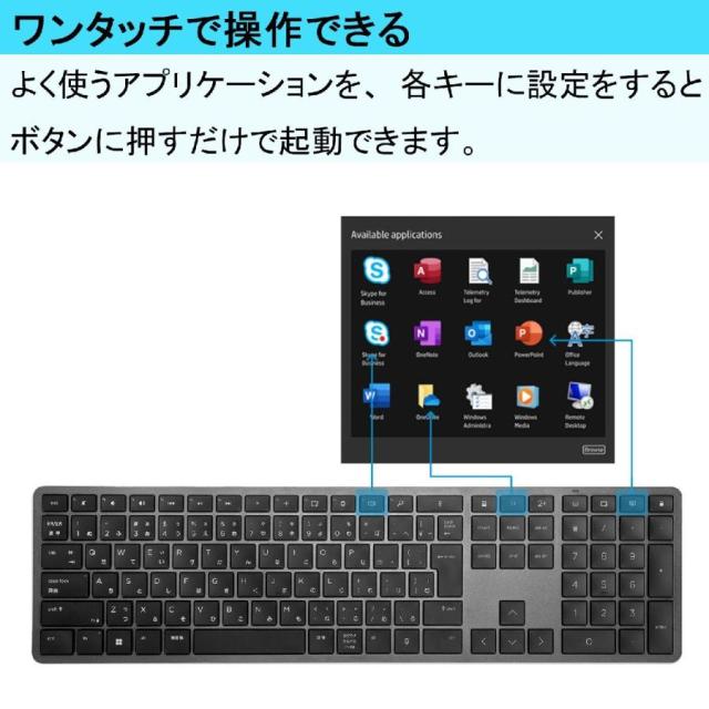 未開封 HP 975 Programmable ワイヤレス 無線 Bluetooth 充電式 USB-C充電 スマートセンサー バックライト 日本語キーボード 3Z726AA#ABJ_3