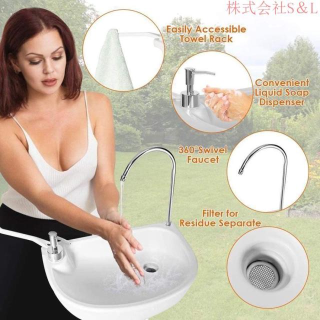 ポータブルキャンプシンク 屋外の庭の洗面台、 17リットルの水タンクと 
