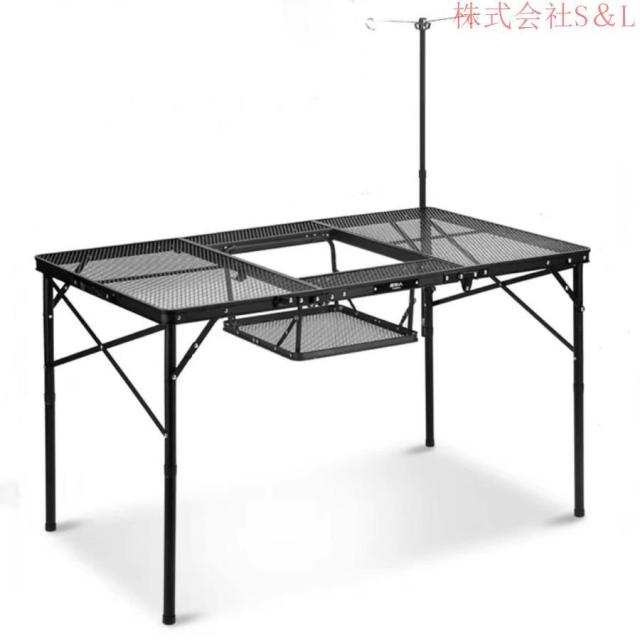 アウトドアテーブル BBQテーブル メッシュテーブル (キャンプ アウトドア) 熱?水に強い 折りたたみ式 軽量 (焚火 バーベキュー) タフライト ファイアープレイス