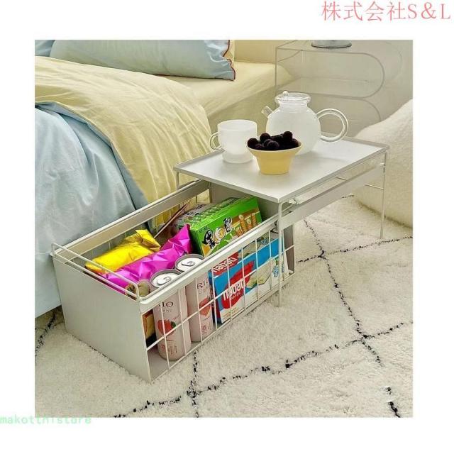 ローテーブルおしゃれ 収納 テーブル リビング ソファ テーブル サイドテーブル コンパクト収納 スチールフレーム リビング用テーブル 組み立て簡単 省スペースの通販は