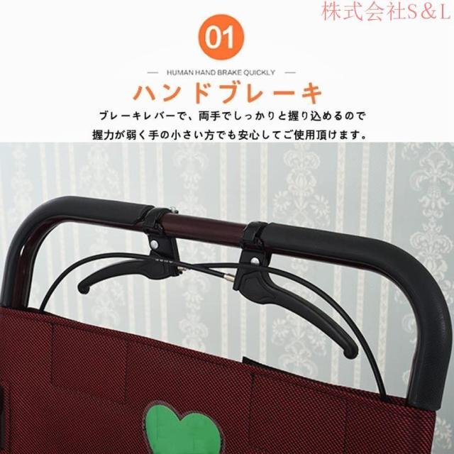 シルバーカート コンパクト 介護 老人 歩行車 折りたたみ ブレーキ付き 歩行補助 荷物 室内室外兼用歩行車 ショッピングカート シルバーカー 手押し車 老人 歩行_2