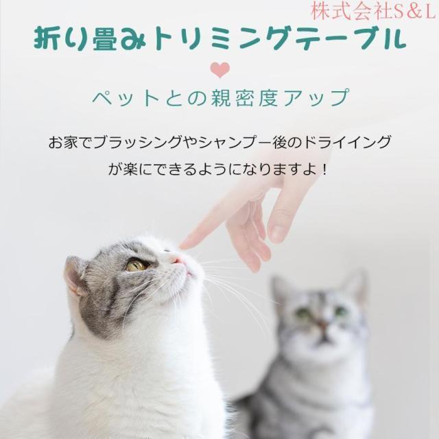 トリミングテーブル 収納カゴ付 折りたたみ トリミング台 ペット用品 ブロー ブラッシング 爪切り バリカン トリマー 小型犬 中_1