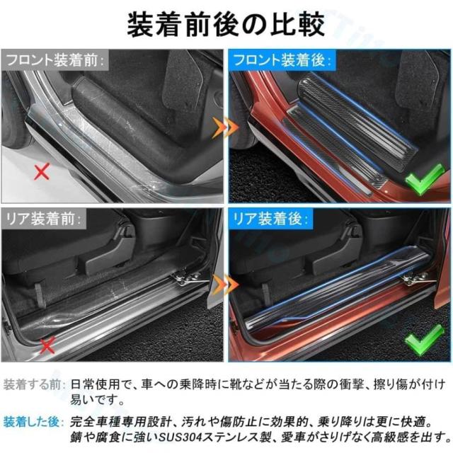 アトレー s700v パーツ s700v/s710v スカッフプレート サイドステップカバー キッキングプレート 滑り止め付き 全3色 8ピース_13