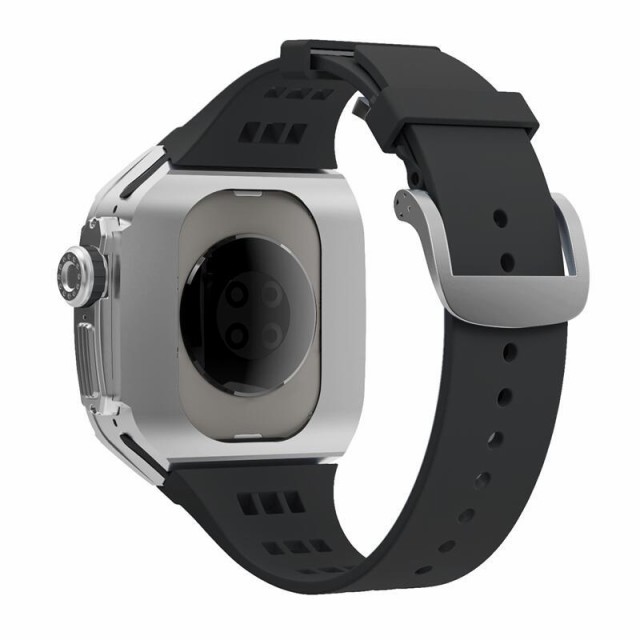 Apple watch Ultra 49MM バンド チタン合金ケース フッ素ゴム バンド 