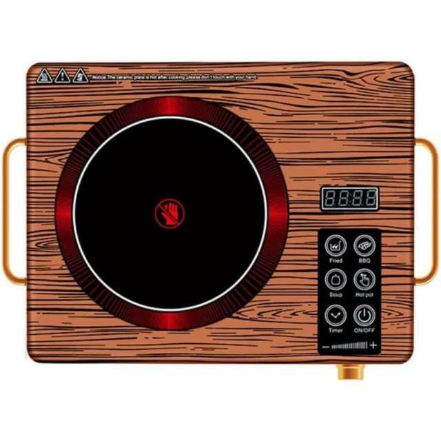 卓上IHクッキングヒーター静音設計110V 2200Ｗ高火力IHコンロ 多機能電気加熱炉 遠赤外線ヒーター急速加熱 LEDデジタルディスプレイ 高周波の放射がない 卓上調理器センサータッチ付き 防爆ガラスパネルとステンレス鋼ボディ付き多機能 スマート 中華鍋ツールの通販は