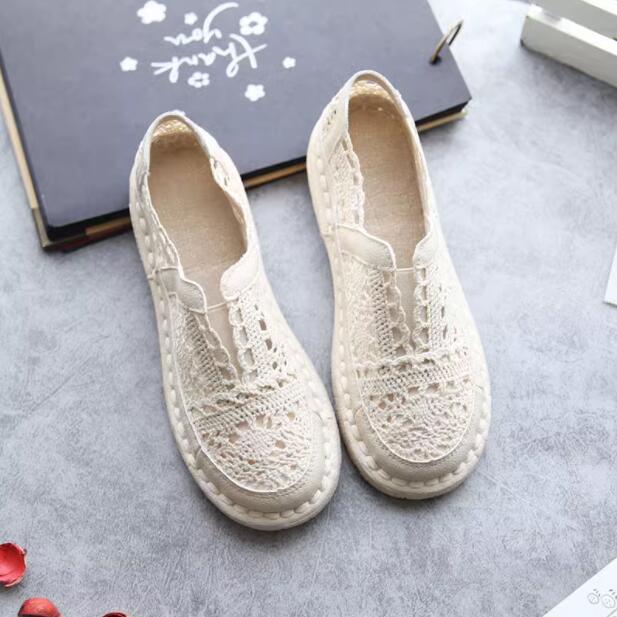 サマーブーツ　パンプス　総レース　痛くない　夏 刺繍　ローヒール　夏　シースルー　森ガール　透かし　レディース靴　夏ブーツ 疲れない靴 走れる 　フラットシューズ 通勤 パンプス　通勤 通学　柔らか 6,206円