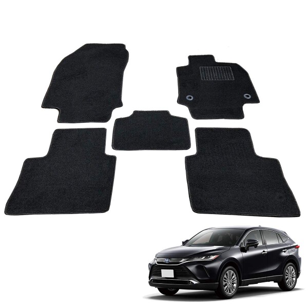 フェニーチェ カーマット フロアマット 国内生産 (トヨタ ハリアー 80系) [ ハイブリッド車用 ] ブラック 滑り止め形状 ずれにくい 車用 マット (車用品専門店)