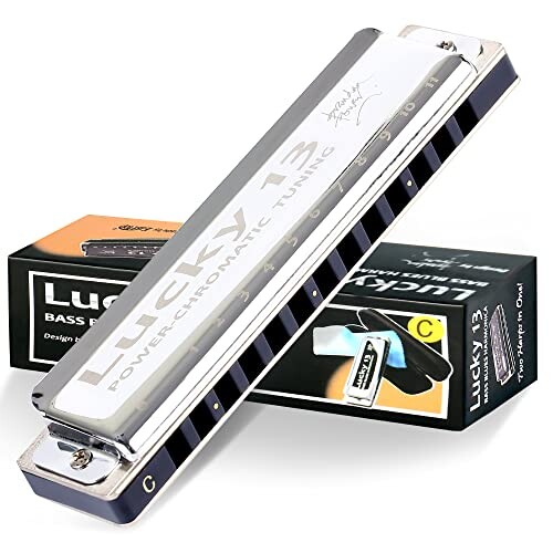 East top ハーモニカ ブルースハーモニカ 13ホール C? ジャズ専門家 大人用 子供用 勉強 練習用 真鍮カバー キャンバスケース Lucky13 (PowerChromatic-C)の通販は 7,190円
