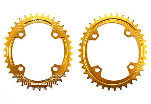 UPANBIKE 狭い ワイド 形 シングル 自転車チェーンリング 104mm BCD 34T ゴールド
