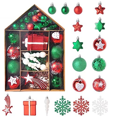 YAYAMIYA クリスマス ボール オーナメント 70個セット 北欧風 クリスマスツリー 飾り 豪華 多種類 多色 おしゃれ デコレーション 部屋 喫茶店 店舗デコレーション 新年 家庭用 雰囲気が 装の通販は 6,039円