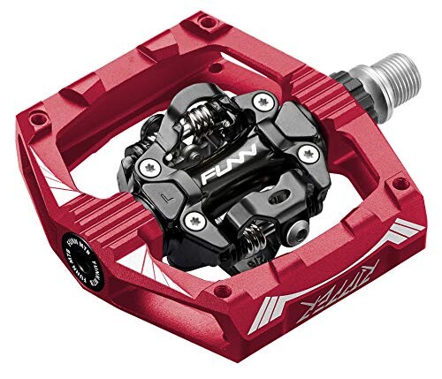 Funn リッパー(Ripper) ビンディング ペダル - 両面 SPD 対応 マウンテンバイク ペダル - スプリング式AESシステム - マウンテンバイク BMX 自転車 グラベル 自転車 に適用 自転車 ペダル (レッド