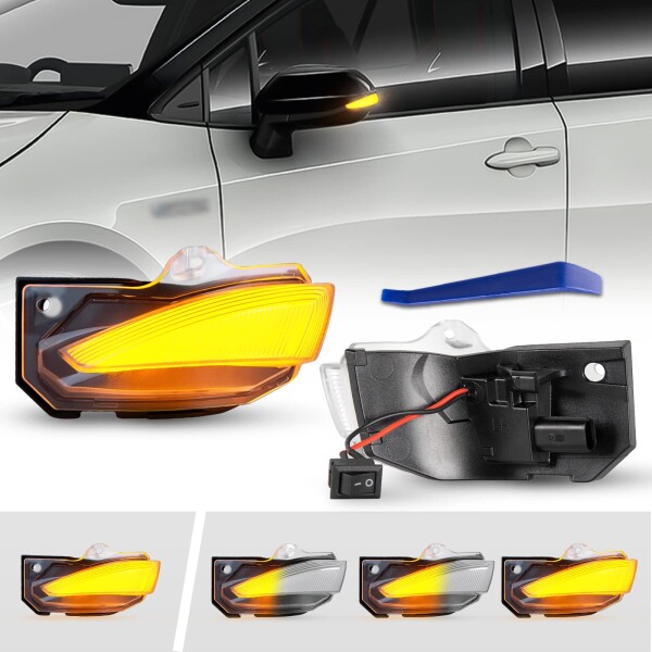 POPMOTORZ ヤリス・ヤリスクロス・GRヤリス対応 LEDドアミラーシーケンシャルウインカー シエンタ170系 流れるウインカー(クリアレンズ)の通販は 11,426円