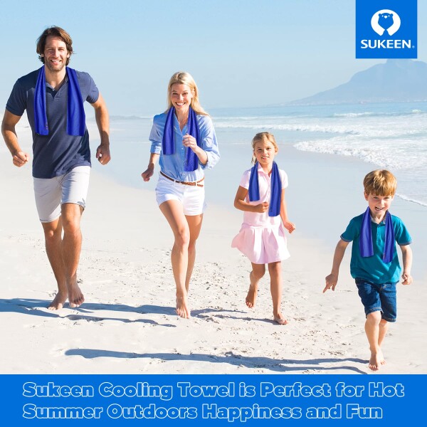 Sukeen 冷感タオル 4枚セット 100x30cm 柔らかく通気性の良い冷感