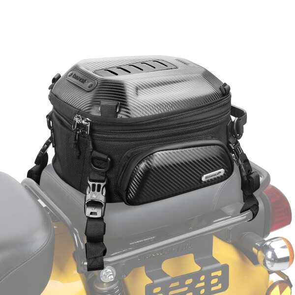 Rhinowalk バイク用シートバッグ 12L-18L容量可変 拡張機能あり ハードシェルバッグ オートバイ用ツーリングバッグ 防水レインカバー付き 取り付け簡単 携帯便利 汎用型バイクバッグ ショの通販はその他カー用品