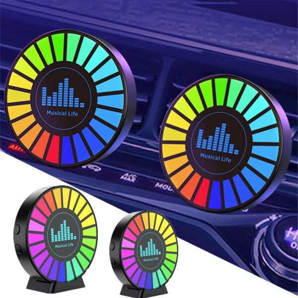 AUSTYLCO 車 LED テープ 雰囲気 車載雰囲気ライト ピックアップライト 音に反応 ミニサイズ 補助照明 スマホAPPコントロール 磁石固定 エアアウトレットクリップ付き 車内装飾用 カー用品 2の通販は