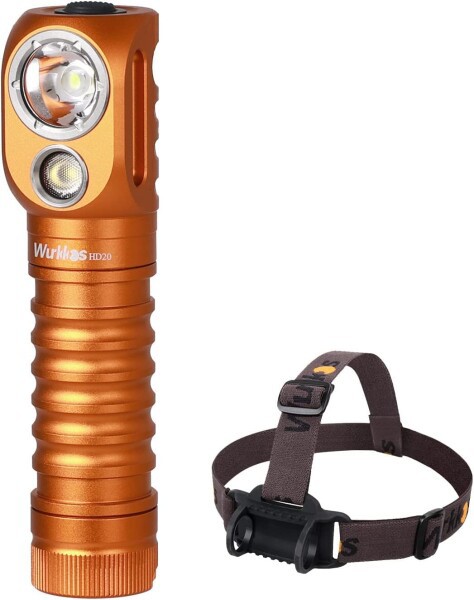 Wurkkos HD20 LEDヘッドライトUBS充電式 集光・散光切替 2000ルーメン高輝度ヘ懐中電灯 残量表示 90°角度調節可能 IPX68防水 登山 キャンプ 散歩 釣り 夜間訓練 作業用 停電 防災 地震 避難対策 (の通販は