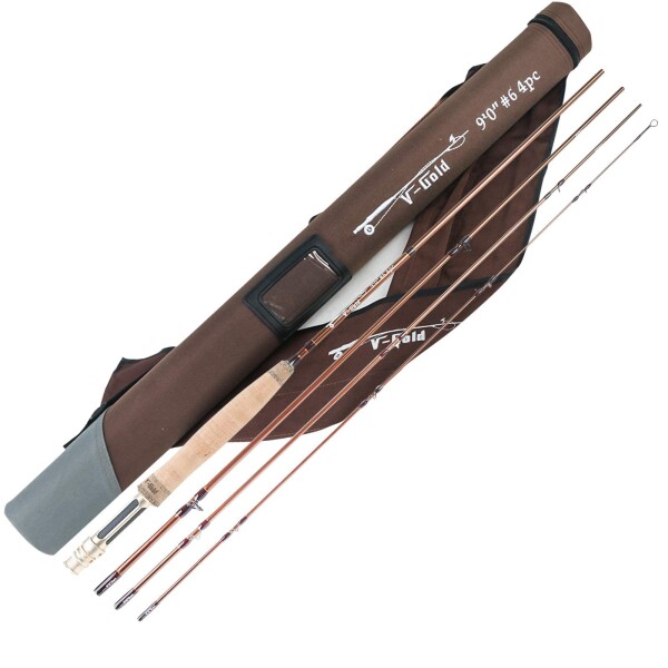 Maxcatch V-goldフライロッドIM12黒鉛4ピースフライフィッシングロッドメッセ・チューブ持って(Size:4/5/6/8 wt) (9ft6wt)