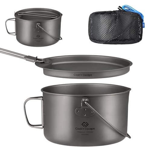 COOK'N'ESCAPE チタンクッカー 直火対応 大容量 1300ml/1950ml