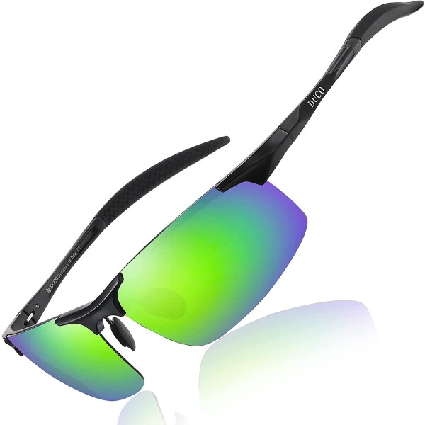 (DUCO) サングラス メンズ 偏光 スポーツサングラス UV400 へんこう さんぐらす AL-MG合金 超軽量 sunglasses for men 運転／自転車／釣り／ランニング／ゴルフ用 8177