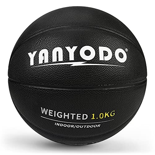 YANYODO バスケットボール ７号 球 ヘビーウエイト PU革 スキルトレーニング 練習用 屋外・屋内用 大人・高学生・大学生用 ギフト ブラック 1.0kgの通販は