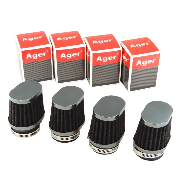 Ager オーバル パワーフィルター ガンメタxブラック 50mm 4個の通販は 6,726円