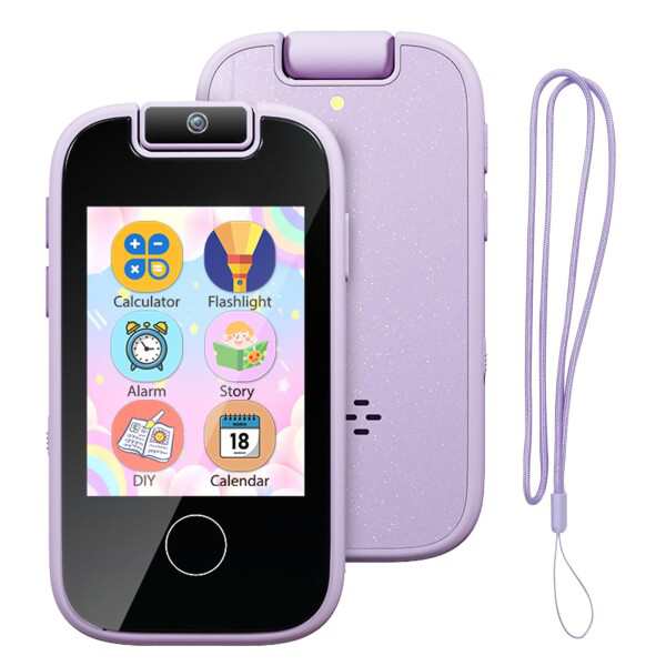 AYATAHA(R) 子供用携帯電話 おもちゃ 4〜12歳 女の子 クリスマス 誕生日プレゼント タッチスクリーン キッズ スマート Kids Phone Toy フォン フリップカメラ付き ビデオ録画 絵画 ゲーム オーデの通販は