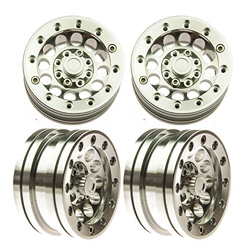 RC-CN 1.9インチ のアルミ合金の 金属ライト 標準 ホイール ホイールリム のビードロックデザイン ための RC クロラ カー 1/10 D90 SCX10 F350 (1#, 4個)の通販は