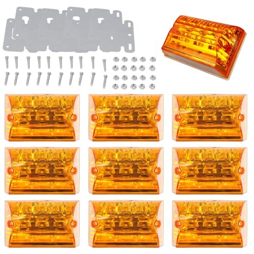 Lezalic サイドマーカー 24V ダウンライト LED トラック デコトラ アンダー ライト 大型車 ランプ ドレスアップ 汎用品 10個セット (アンバー10個セット)
