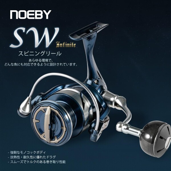 スピニングリール 青 小型 金属製