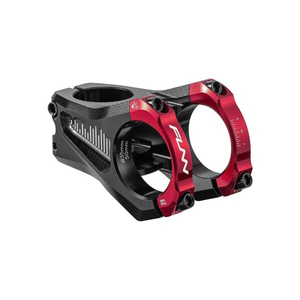 Funn イコライザー (Equalizer) バイクステム - ゼロライズ、長さ50mmのステム、バークランプ35mm付き。マウンテンバイクとBMXバイク用の0度の自転車ステム (レッド)の通販は