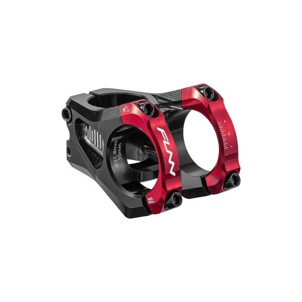 Funn イコライザー (Equalizer) バイクステム - ゼロライズ、長さ35mmのステム、バークランプ31.8mm、0度の合金自転車ステムステム、マウンテンバイクとBMXバイク用 (レッド)の通販は
