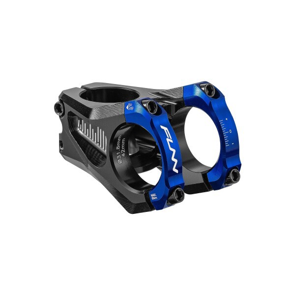Funn イコライザー (Equalizer) バイクステム - ゼロライズ、長さ42mmのステム、バークランプ31.8mm、0度の自転車ステム、マウンテンバイクとBMXバイク用 (ブルー)の通販は