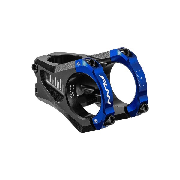 Funn イコライザー (Equalizer) バイクステム - ゼロライズ、長さ42mmのステム、バークランプ35mm付き。マウンテンバイクとBMXバイク用の0度の自転車ステム (ブルー)の通販は