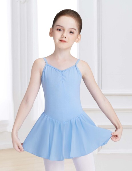 (Daydance) 女の子用バレエレオタード、スカート付キッズダンスレオタード、ダンス用キャミソールバレエ衣装