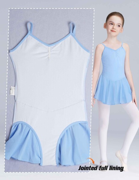 (Daydance) 女の子用バレエレオタード、スカート付キッズダンスレオタード、ダンス用キャミソールバレエ衣装