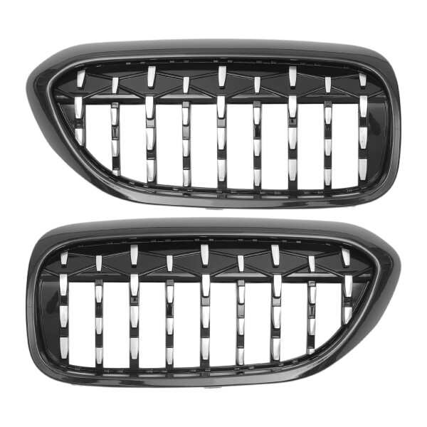 X AUTOHAUX No.51137390863/51137390864 フロントフードバンパーグリル BMWに対応 5シリーズ用 左右1ペア 黒いシルバートーンの通販は 9,975円