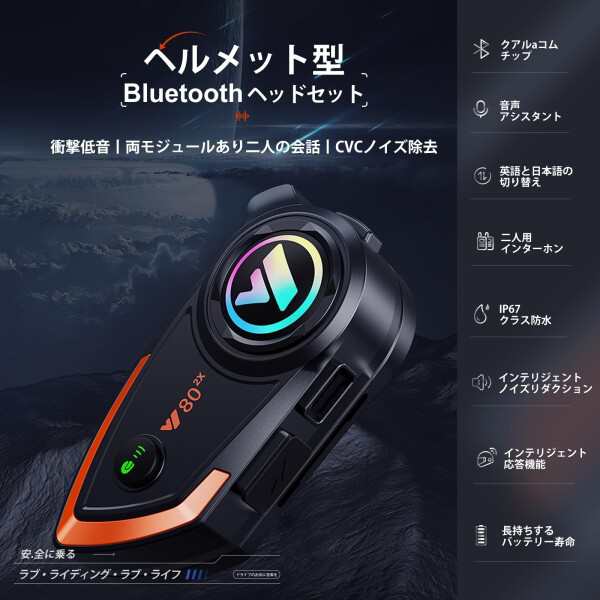 公式サイト - ハイブランドの新作が続々登場 Wongkok バイク インカム Y80 2xバイク用通信機器 Qualcomm アクセサリー