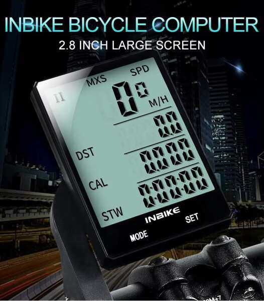 zmart 2.8インチ 大画面 自転車 サイクルコンピュータ ワイヤレス 防水 スピードメーター 走行距離計の通販は