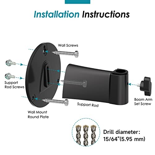 YOUSHARES Razer Seiren Xウォールマウントブームアーム-デスクスペースを節約するのに適したRazer Seiren Xマイク用ウォールマウントマイクホルダー、垂直 YOUSHARES Razer Seiren Xウォールマウントブームアーム-デスク