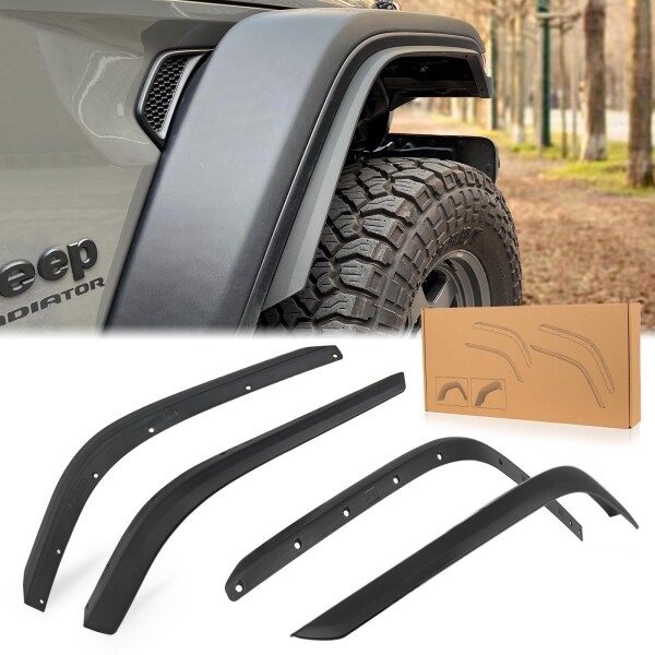 ロント&リアフェンダーフレア 2020-2023 Jeep Wrangler Gladiator JT Mojave & Rubicon に対応、オフロードホイールフレアライナー 4 個の通販は