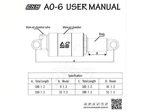 DNM AO-6 New Model Mountain Bike Bicycle Air Rear Shock 190 x 51mm